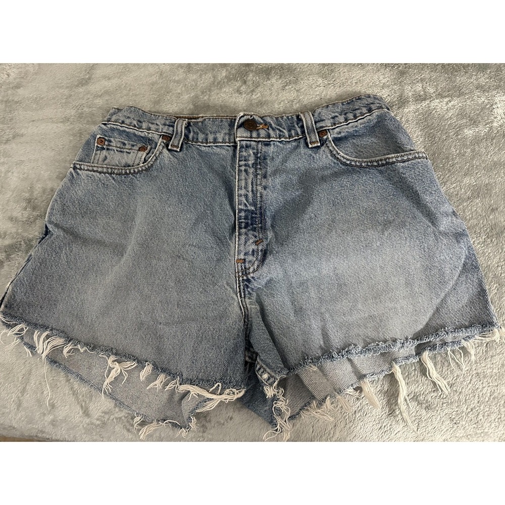 Levis 550‎ Shorts Womens 12 Blue Denim High Rise Cut Off Vintage